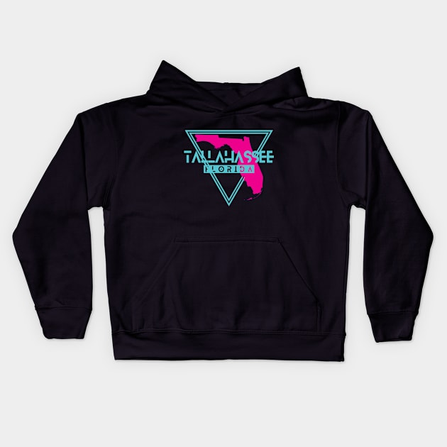 Tallahassee Florida Retro Triangle FL Kids Hoodie by manifest